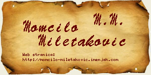 Momčilo Miletaković vizit kartica
